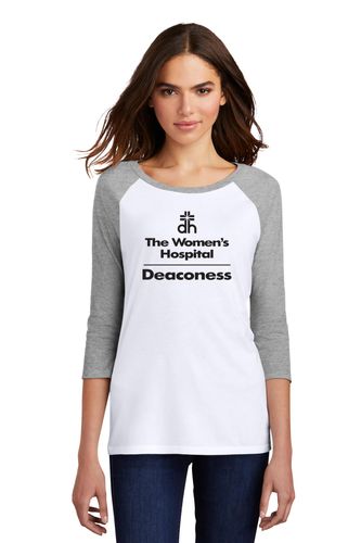 District Women's Triblend 3/4-Sleeve Raglan Tee - Full Front TWH Print image thumbnail