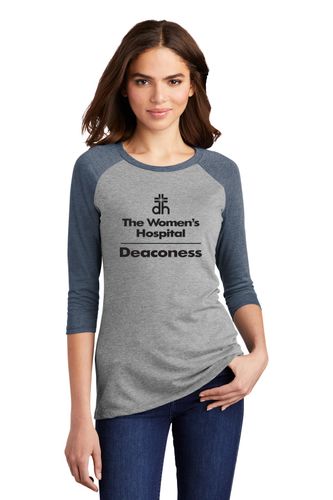 District Women's Triblend 3/4-Sleeve Raglan Tee - Full Front TWH Print image thumbnail
