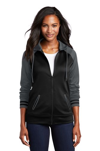 Sport-Tek Ladies Varsity Fleece Full-Zip Hooded Jacket image thumbnail
