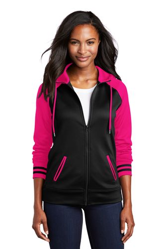Sport-Tek Ladies Varsity Fleece Full-Zip Hooded Jacket image thumbnail