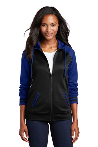 Sport-Tek Ladies Varsity Fleece Full-Zip Hooded Jacket image thumbnail