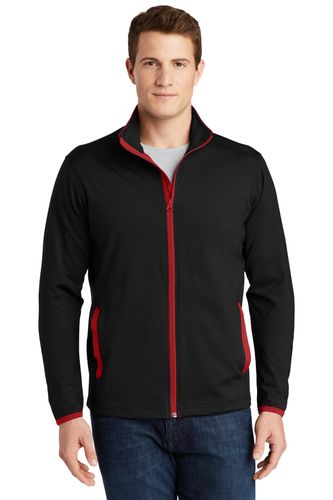 Sport-Tek Stretch Contrast Full-Zip Jacket image thumbnail