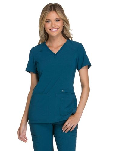Cherokee iFlex Women's Knit Panel V-Neck image thumbnail