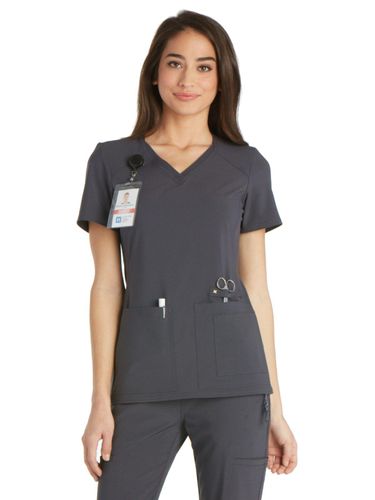 Cherokee iFlex Women's Knit Panel V-Neck image thumbnail