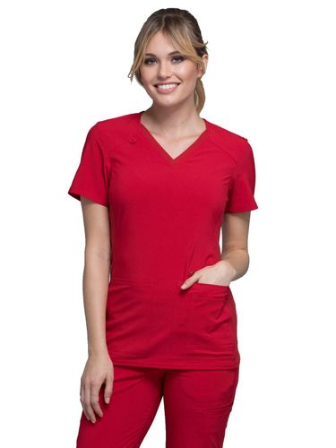 Cherokee iFlex Women's Knit Panel V-Neck image thumbnail