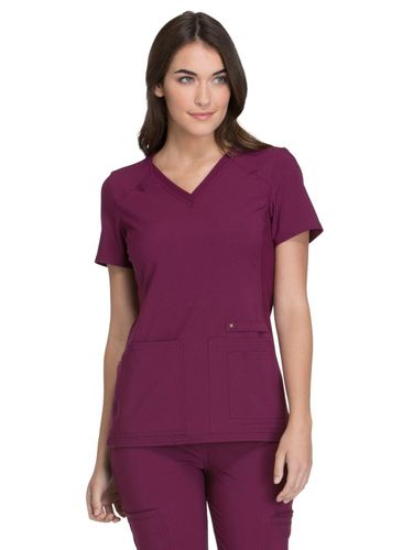 Cherokee iFlex Women's Knit Panel V-Neck image thumbnail