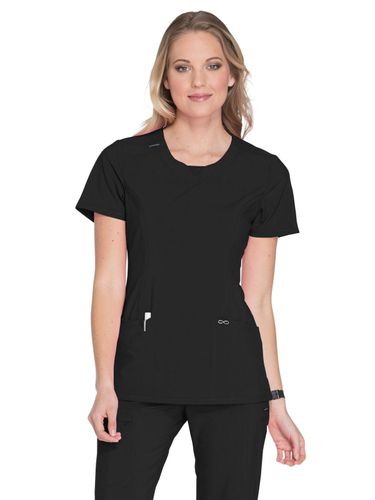 Infinity Women's Stretch Panel Round Neck Top image thumbnail