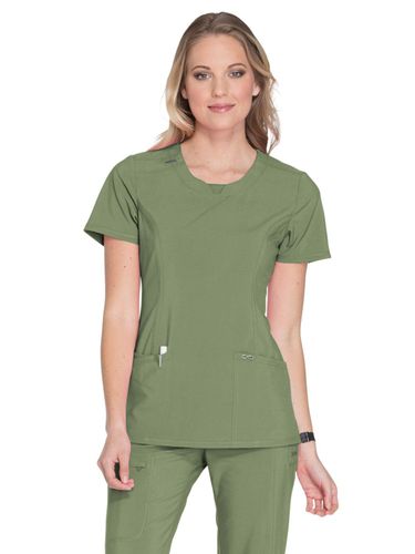 Infinity Women's Stretch Panel Round Neck Top image thumbnail