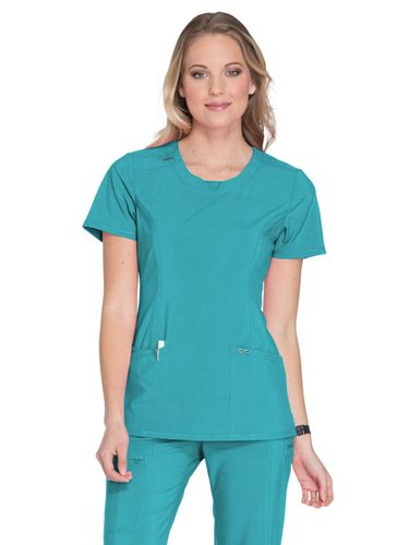 Infinity Women's Stretch Panel Round Neck Top image thumbnail