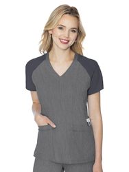 Image of Med Couture Touch Women's 6-Pocket Raglan Top
