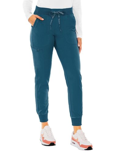 Med Couture Touch Women's 5-Pocket Rib-Knit Waistband Pant image thumbnail