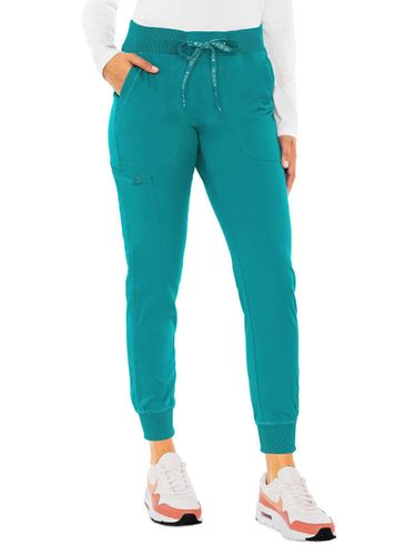 Med Couture Touch Women's 5-Pocket Rib-Knit Waistband Pant image thumbnail