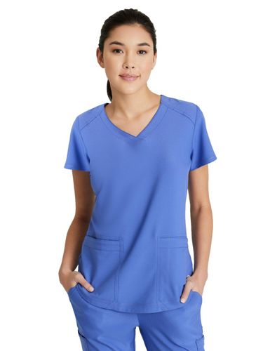 Grey's Anatomy Evolve Women's Two-Pocket Piped V-Neck image thumbnail