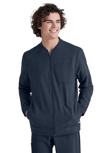 Grey's Anatomy Evolve Men's Three-Pocket Banded Collar Cycle Scrub Jacket image thumbnail