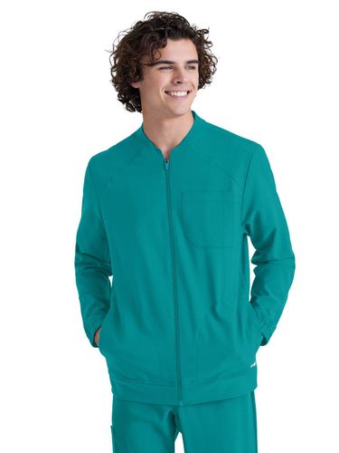 Grey's Anatomy Evolve Men's Three-Pocket Banded Collar Cycle Scrub Jacket image thumbnail