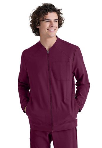 Grey's Anatomy Evolve Men's Three-Pocket Banded Collar Cycle Scrub Jacket image thumbnail