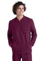 Image of Grey's Anatomy Evolve Men's Three-Pocket Banded Collar Cycle Scrub Jacket