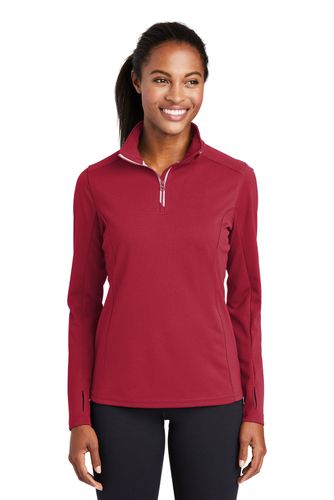 Sport-Tek Ladies Sport-Wick Textured 1/4-Zip Pullover image thumbnail