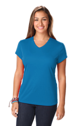 Image of Blue Gen Ladies Wicking V-Neck