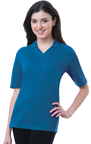 Blue Gen Ladies Superblend V-Neck Polo image thumbnail