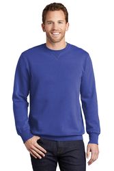 Image of Port & Co Beach Wash Unisex Crewneck - Embroidered Logo