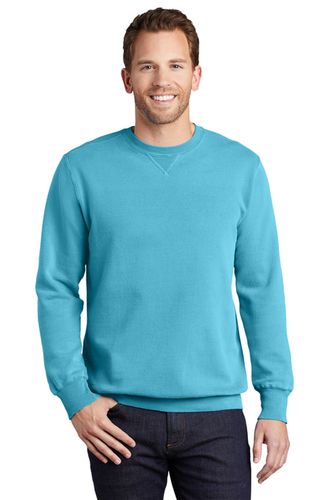 Port & Co Beach Wash Unisex Crewneck - Embroidered Logo image thumbnail