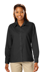Image of Blue Gen Ladies Long Sleeve Poplin Shirt