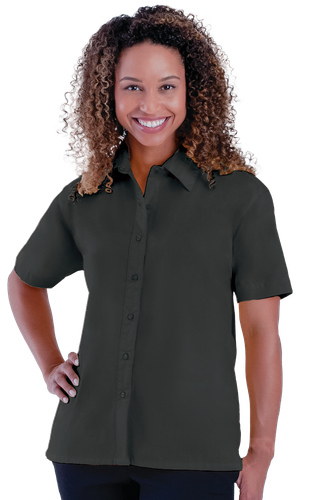 Blue Gen Ladies Short Sleeve Poplin Shirt  image thumbnail