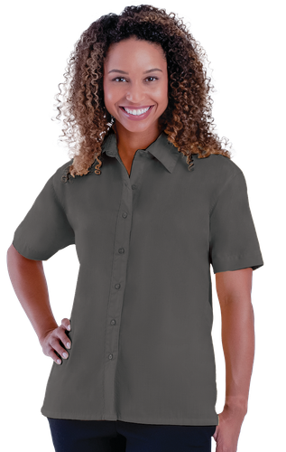 Blue Gen Ladies Short Sleeve Poplin Shirt  image thumbnail