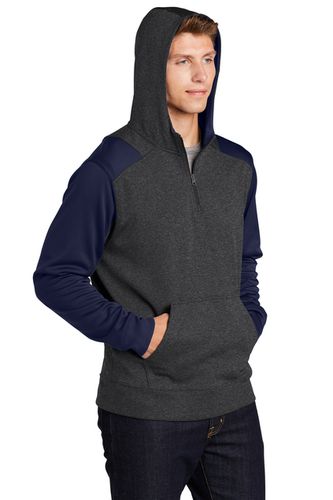 Sport-Tek Tech Fleece Colorblock 1/4-Zip Hooded Sweatshirt image thumbnail