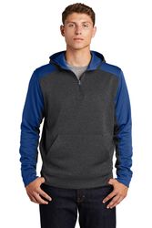 Image of Sport-Tek Tech Fleece Colorblock 1/4-Zip Hooded Sweatshirt