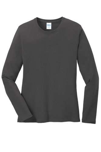 DHS Logo - Port & Company Ladies Long Sleeve Cotton Tee image thumbnail