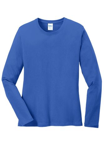 DHS Logo - Port & Company Ladies Long Sleeve Cotton Tee image thumbnail