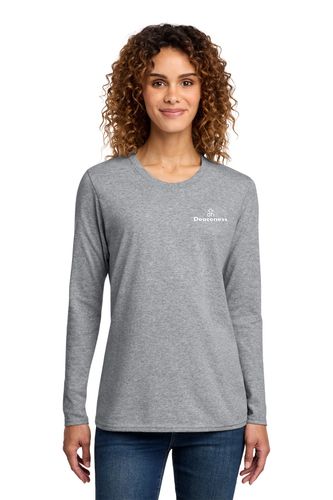DHS Chest Print - Port&Co Women's Long Sleeve Cotton Tee image thumbnail