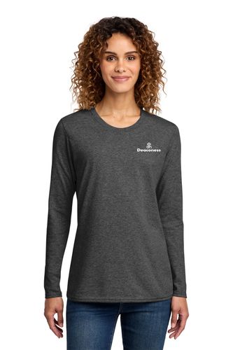 DHS Chest Print - Port&Co Women's Long Sleeve Cotton Tee image thumbnail