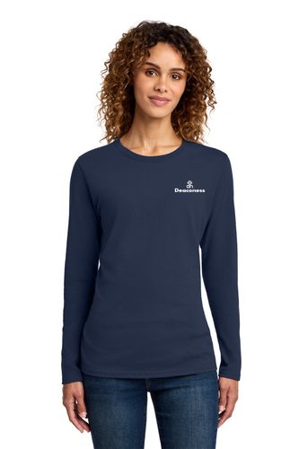 DHS Chest Print - Port&Co Women's Long Sleeve Cotton Tee image thumbnail