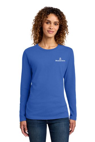 DHS Chest Print - Port&Co Women's Long Sleeve Cotton Tee image thumbnail