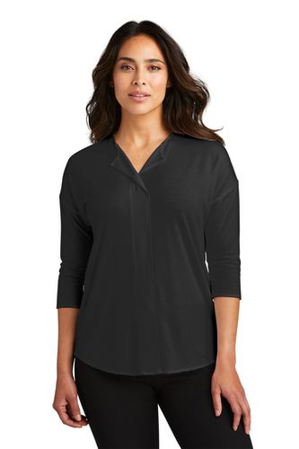 Port Authority Ladies Concept 3/4-Sleeve Soft Split Neck Top image thumbnail