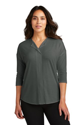 Port Authority Ladies Concept 3/4-Sleeve Soft Split Neck Top image thumbnail