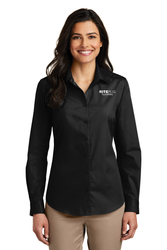 Image of Port Authority Ladies Long Sleeve Carefree Poplin Shirt LW100