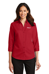 Image of Port Authority Ladies 3/4-Sleeve Superpro Twill Shirt L665