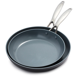 Image of GreenPan Valencia Pro Ceramic Non Stick 10 and 12-inch Frypan Set