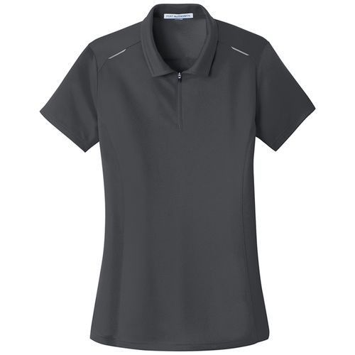 Port Authority Ladies Pinpoint Mesh Zip Polo image thumbnail