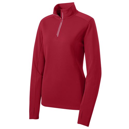 Sport-Tek Ladies Sport-Wick Textured 1/4-Zip Pullover image thumbnail