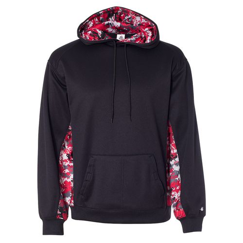 Badger Digital Camo Colorblock Performance Fleece Hooded Sweatshirt image thumbnail