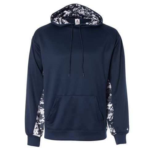 Badger Digital Camo Colorblock Performance Fleece Hooded Sweatshirt image thumbnail