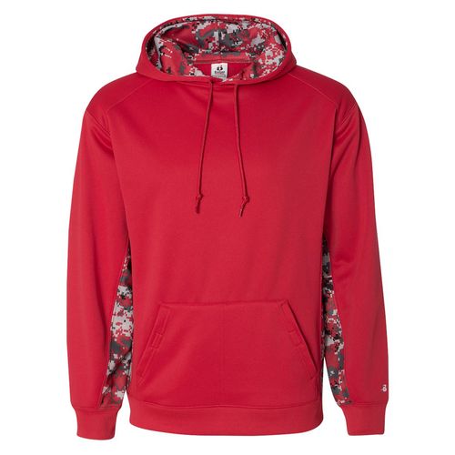 Badger Digital Camo Colorblock Performance Fleece Hooded Sweatshirt image thumbnail