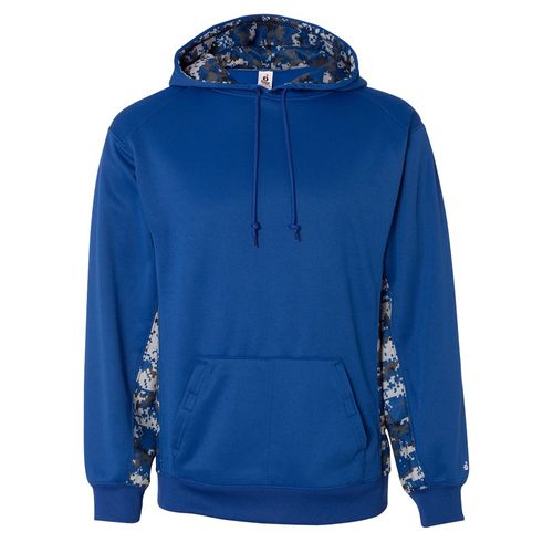Badger Digital Camo Colorblock Performance Fleece Hooded Sweatshirt image thumbnail