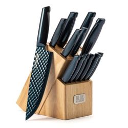 Image of Blue Diamond Nonstick Sharp Stone 14pc Knife Block Set