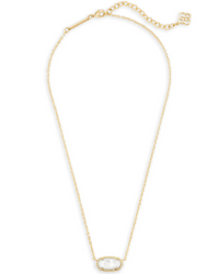Image of Kendra Scott Elisa Gold Pendant Necklace Ivory Mother of Pearl